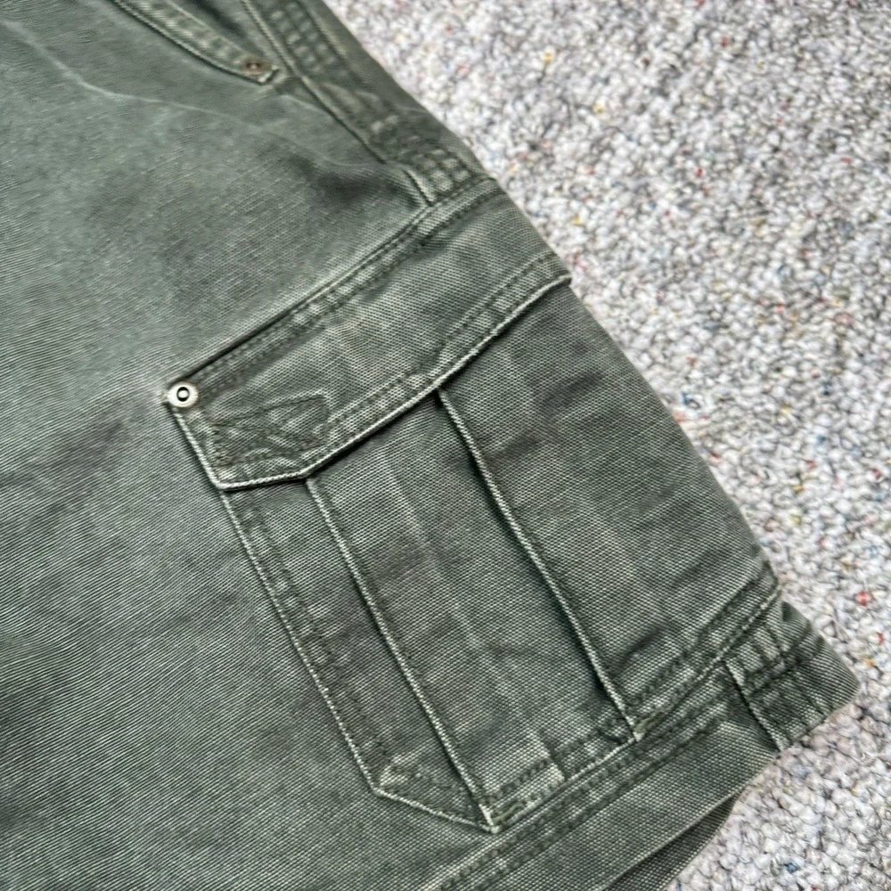 Cabelas Shorts Mens 32 Cargo Carpenter Hiking Outdoors Cotton Green